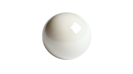 Close-up White Billiard Ball Isolated on Black Background