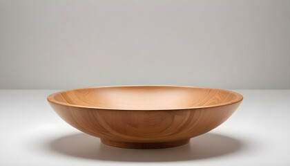 A beautifully crafted wooden bowl, showcasing natural wood grain on a white surface.