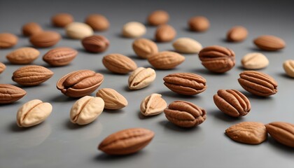 Obraz premium A close-up showcases a variety of nuts, perfect for a snack or culinary delights.