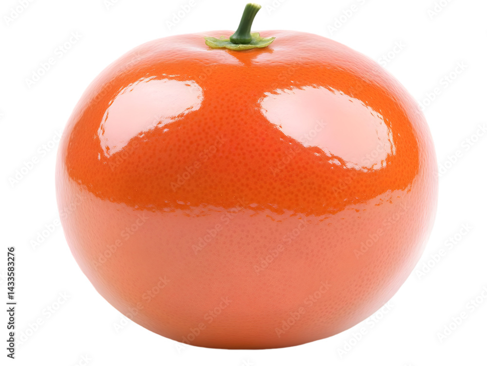 Poster realistic image of a single grapefruit with shiny surface and isolated on transparent background