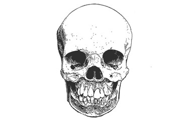Human skull  Isolated on transparent background