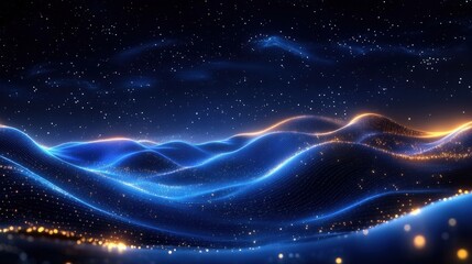 Obraz premium Abstract Digital Landscape of the Cosmos