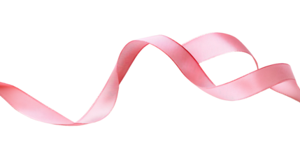 Pink Ribbon Cancer Awareness Symbol on White Background
