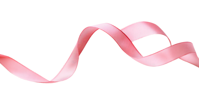 Pink Ribbon Cancer Awareness Symbol on White Background
