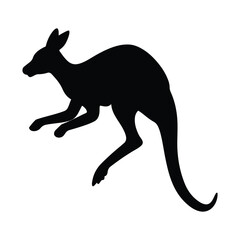 Kangaroo silhouettes on white background. Vector illustration. 