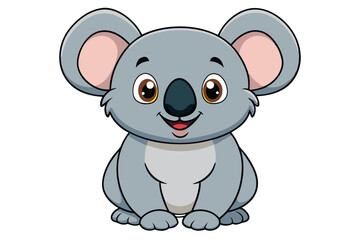 Koala Illustration on White Background.