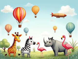 Naklejka premium set of funny animals