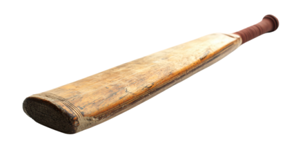 Professional Cricket Bat Isolated on White Background, Sporting Equipment for Games