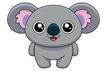 Koala Illustration on White Background.