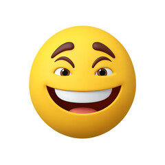 Fototapeta premium Realistic Emoji with Awkward Grimace and Shadowed Expression, Conveying a Sense of Discomfort