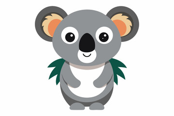 Koala Illustration on White Background.