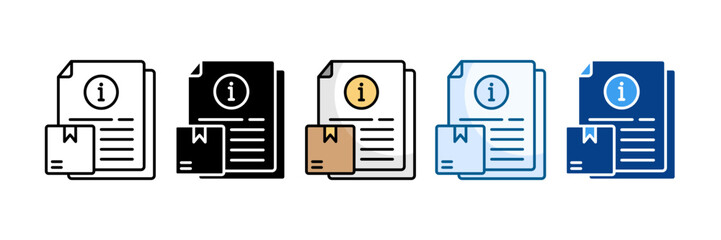 Product Description Icon Set Multiple Style Collection