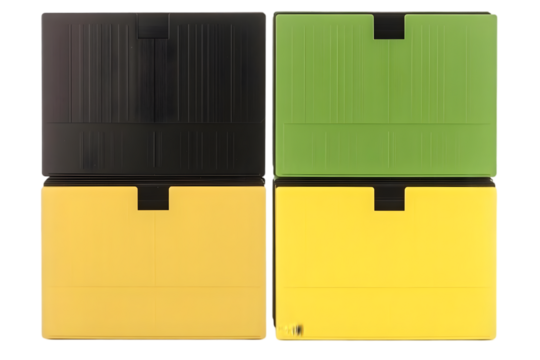 Stacked Colorful Boxes Arrangement Isolated On Transparent Background Illustration - Powered by Adobe