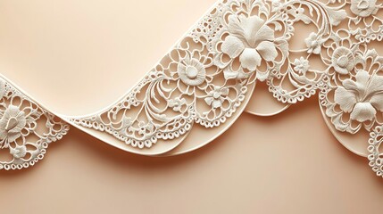 Fototapeta premium Elegant White Lace Floral Design.