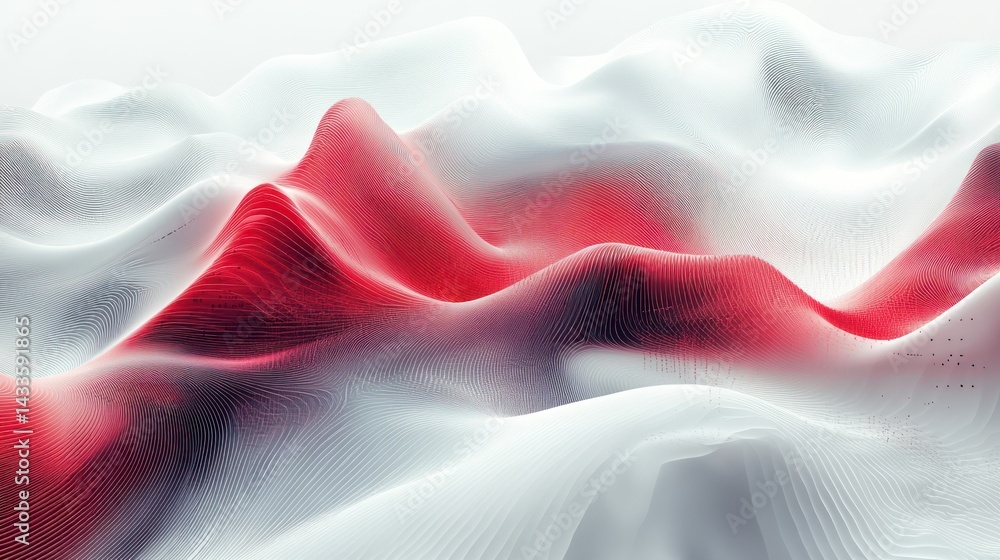 Aufkleber abstract landscape reveals fluid, flowing pattern; lines undulate smoothly, creating visual texture,