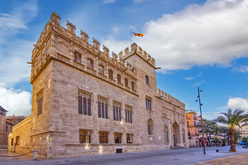 The Lonja de la Seda is a Gothic-style civil building in Valencia, Spain - exterior
