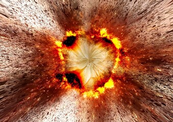 焼け焦げて穴があいた火炎の3dイラスト背景