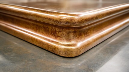 Copper countertop detail with closeup.