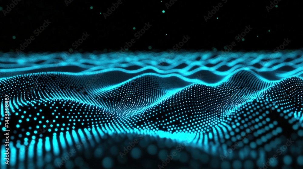 Poster abstract digital waveform visualization