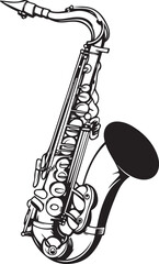 Naklejka premium saxophone on a white background