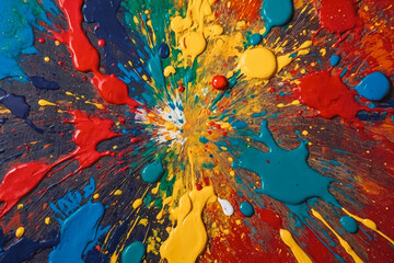 Fototapeta premium Colorful Paint Splatters Explosion
