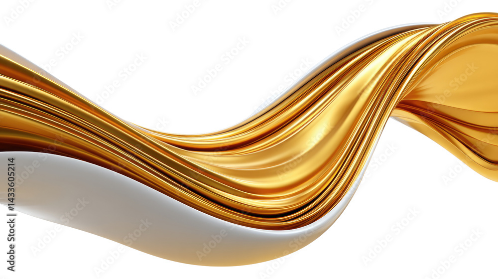 Poster golden abstract wave: a mesmerizing abstract wave of liquid gold gracefully flows and swirls, creati