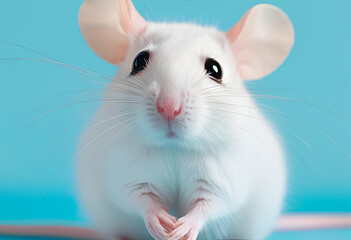 white rat on a dark background