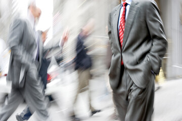 group of business people in the street