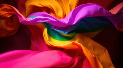 Obraz premium Colorful Fabric Flowing Abstract Background Texture