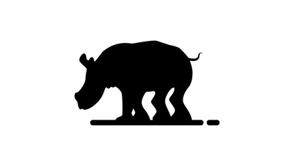 Baby Rhino, black isolated silhouette