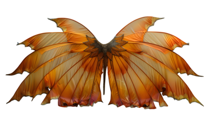 Dragon-wing shaped shawl with shimmering detail, costume accessory, flat spread display  