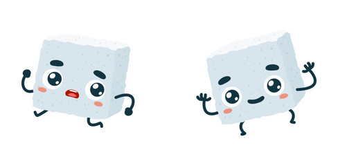 Set Emoticon set of Sugar cube