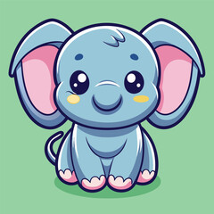 Fototapeta premium Cute light blue elephant