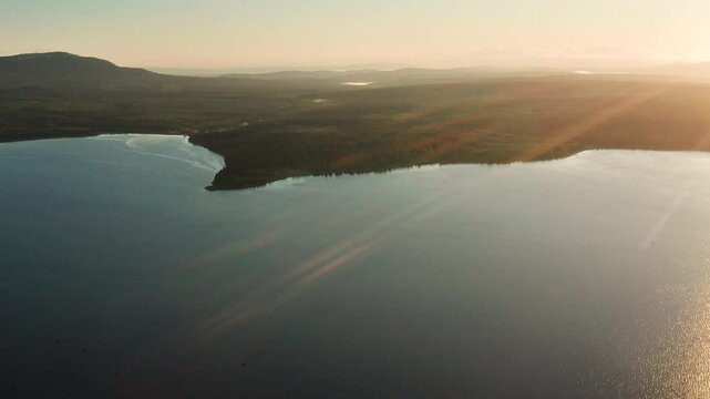 Southern Urals, Zyuratkul National Park: Zyuratkul Lake. Aerial view.