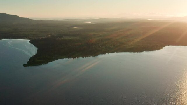 Southern Urals, Zyuratkul National Park: Zyuratkul Lake. Aerial view.