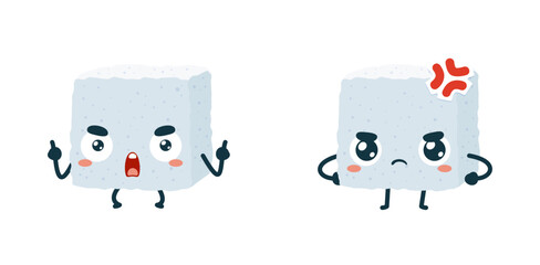 Set Emoticon set of Sugar cube