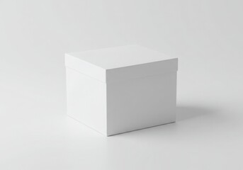 Fototapeta premium Blank rectangular packaging box mockup standing on neutral background for branding or product design