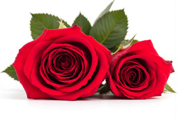 Fototapeta premium bunch of red roses on a white background 2