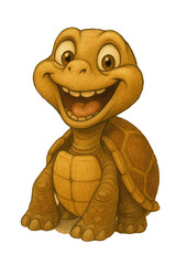 Naklejka premium Cute Cartoon Tortoise With a Happy and Cheerful Expression