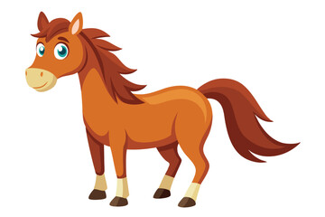 horse cartoon vector illustration on white.