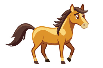horse cartoon vector illustration on white.