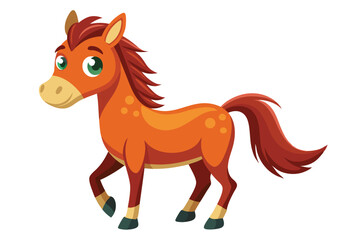 horse cartoon vector illustration on white.