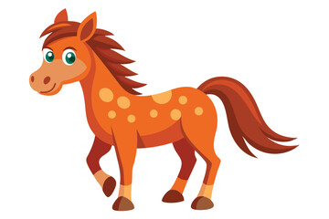 horse cartoon vector illustration on white.