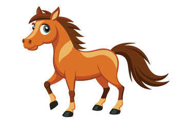 horse cartoon vector illustration on white.