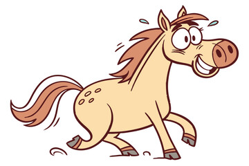 horse cartoon vector illustration on white.