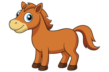 horse cartoon vector illustration on white.