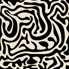 Wavy black lines on light background. Gometric abstract seamless pattern. Vector. Template for the design of wallpaper, paper, fabric, textile.