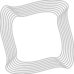 Rounded square blended lines design. Geometric shapes