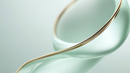 Fototapeta premium Abstract Green Glass Curves.