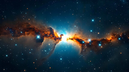 Obraz premium Cosmic Nebula With Bright Stars In Deep Space